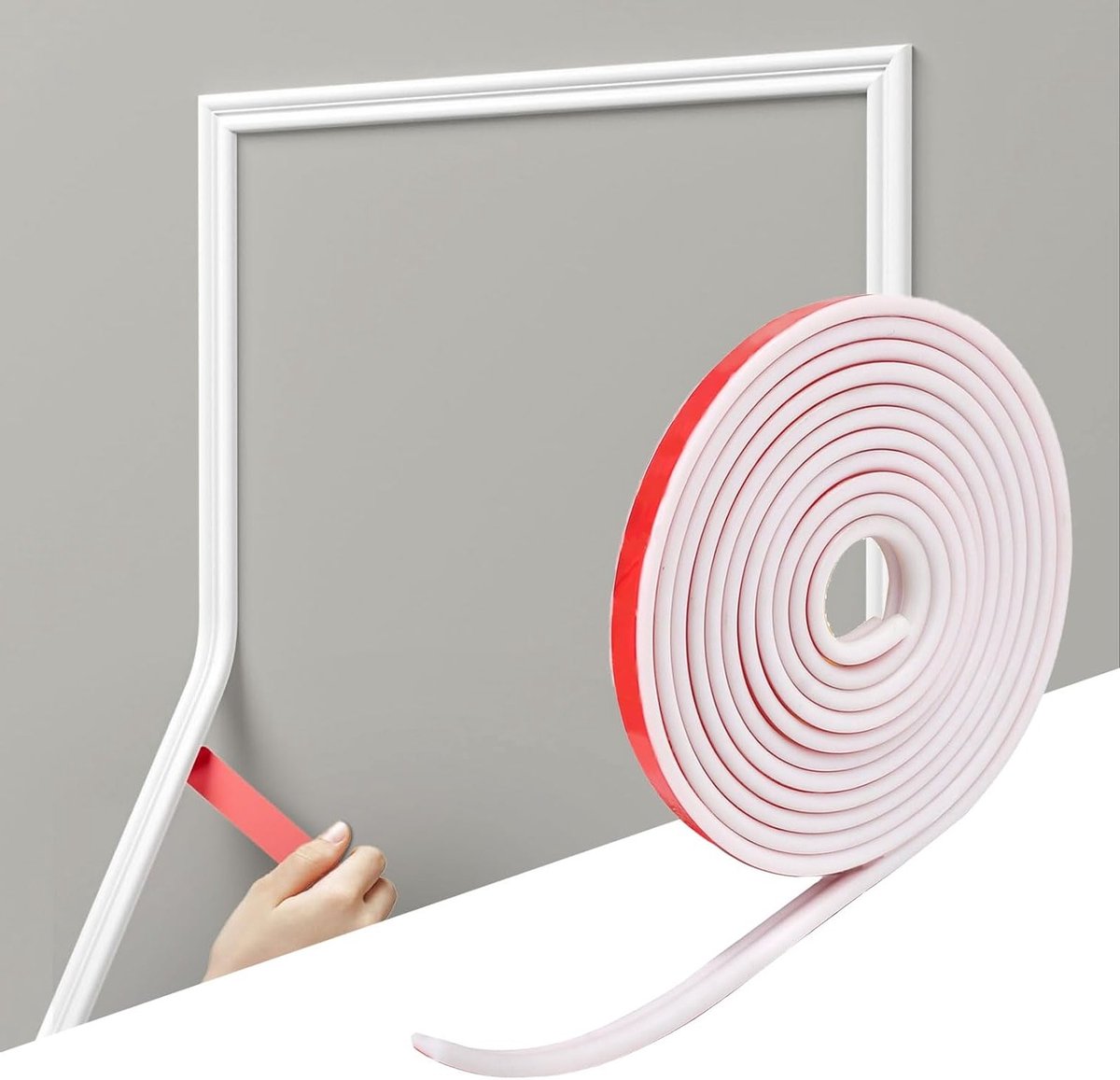 Flexibele Plaklijst voor Wanddecoratie - Waterdicht 3D TPE Behangrand voor Spiegels, Deuren en Meubels (6m x 40mm)
