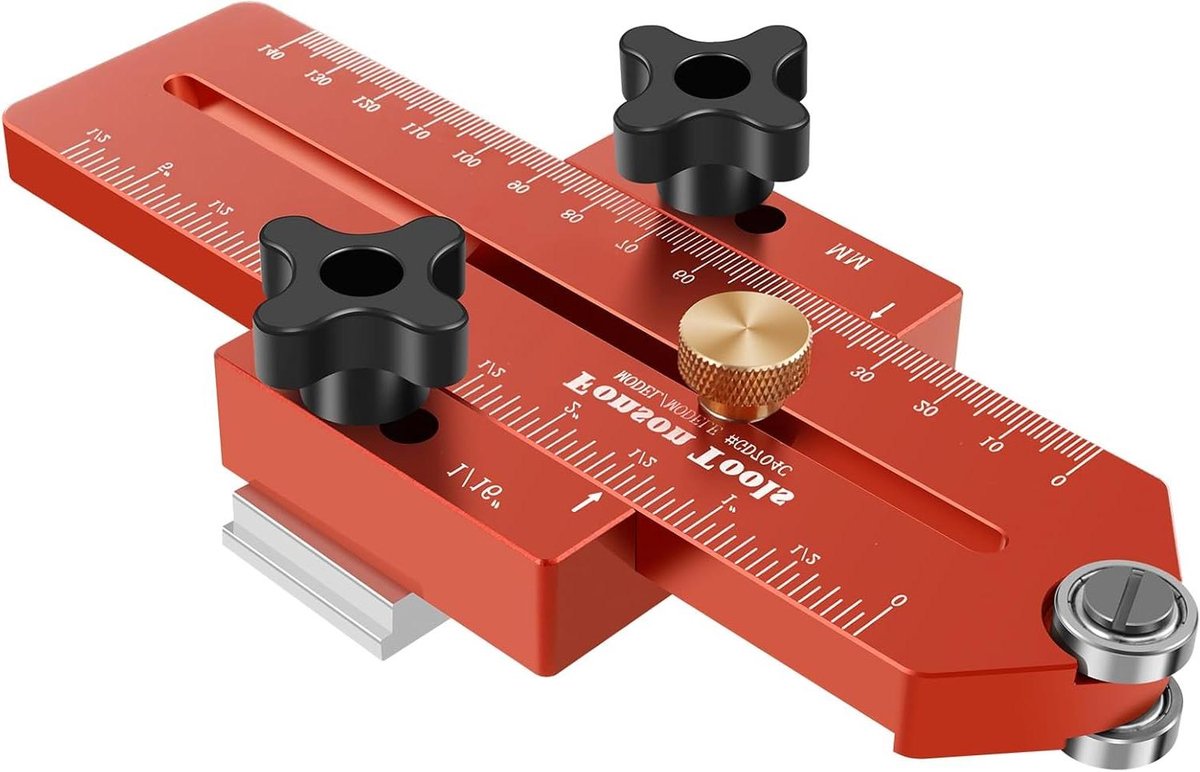 Precisie Zaaggeleider - Houtbewerking Jig - Smal Strips Zagen - Verstelbaar Aluminium - 22.8 x 12.4 cm - Zilver