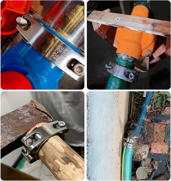 T-boutklem 30-40mm voor slangen en buizen, RVS pijpklem, zware kwaliteit, bandbreedte 20mm (2 stuks) - ideaal voor leidingen, bevestiging en reparatie van Merkloos — afbeelding 4