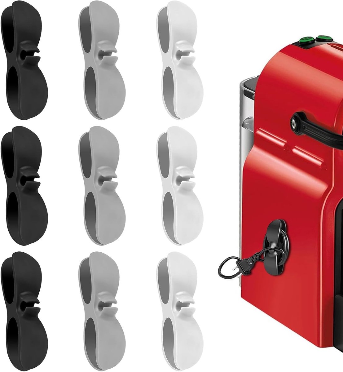 Zelfklevende Kabelhouders voor Keuken, Organisator voor Mixer, Toaster en Airfryer, 9 Stuks in 3 Kleuren, Ideaal voor Kabelbeheer en Ruimtebesparing