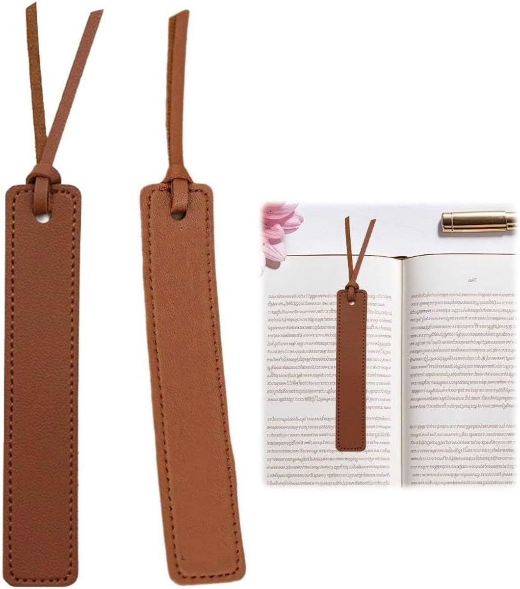 Leren boekenleggers set van 2, ideaal voor boekenliefhebbers, met een luxe uitstraling en comfortabele grip
