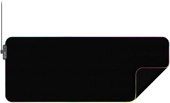 Muismat - Groot bureau pad - Comfortabel gamen - RGB verlichting - 90x36 cm - Zwart van Merkloos — afbeelding 4