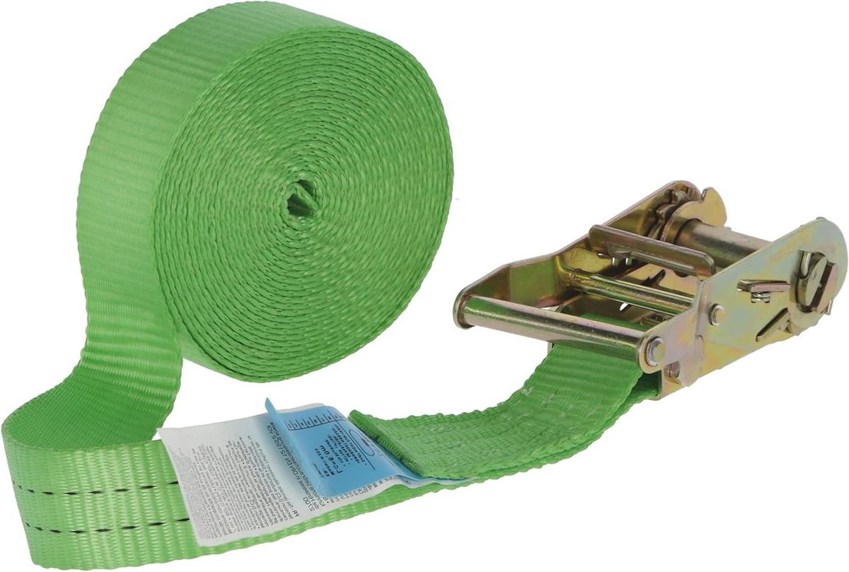 Ratelriem - Spanband - Vastzetten lading - UV-bescherming - 6 meter - Groen