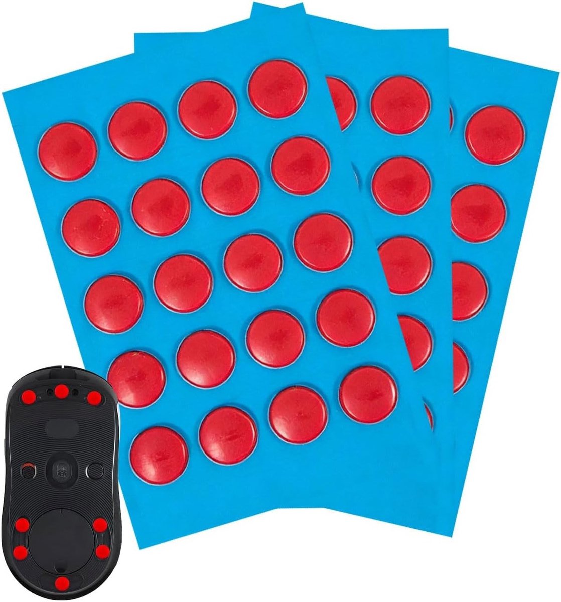 Set van 60 Gamer Muismatten, Ultra Snelle Voeten, Afgeronde Hoeken, Rood, Voor Precisie en Comfort