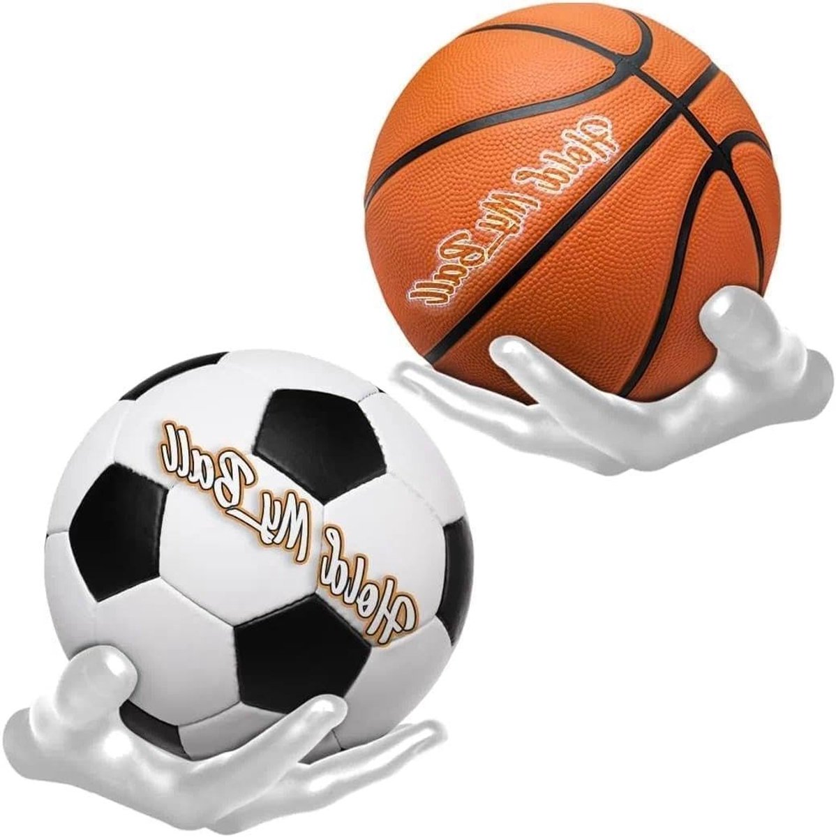 Creatieve Wandplanken in Palmvorm voor Sportballen, Inclusief Bevestigingsschroeven, Geschikt voor Basketbal, Voetbal en Volleybal