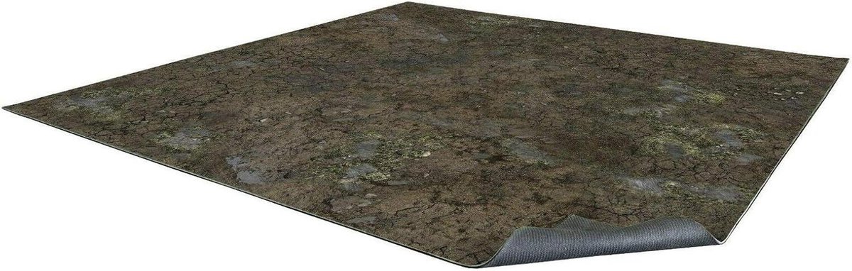 Gaming Mat - Speelmat Tafelspel - Miniatuur Gevechten - Modderige Straten Thema - 60x60 cm - bruin