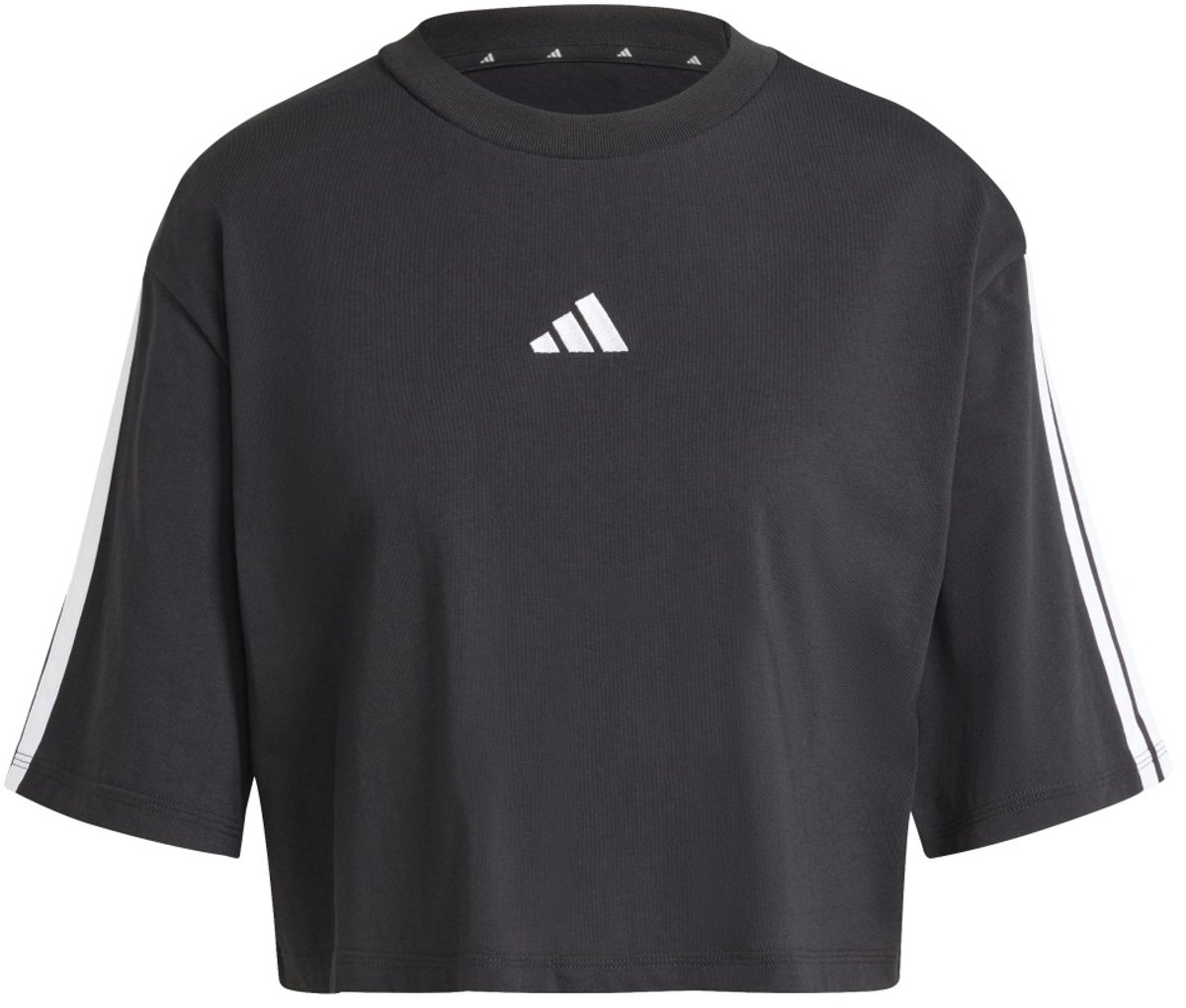 Adidas Essentials 3 Stripes Cotton Loose T-shirt Met Korte Mouwen L Vrouw Zwart