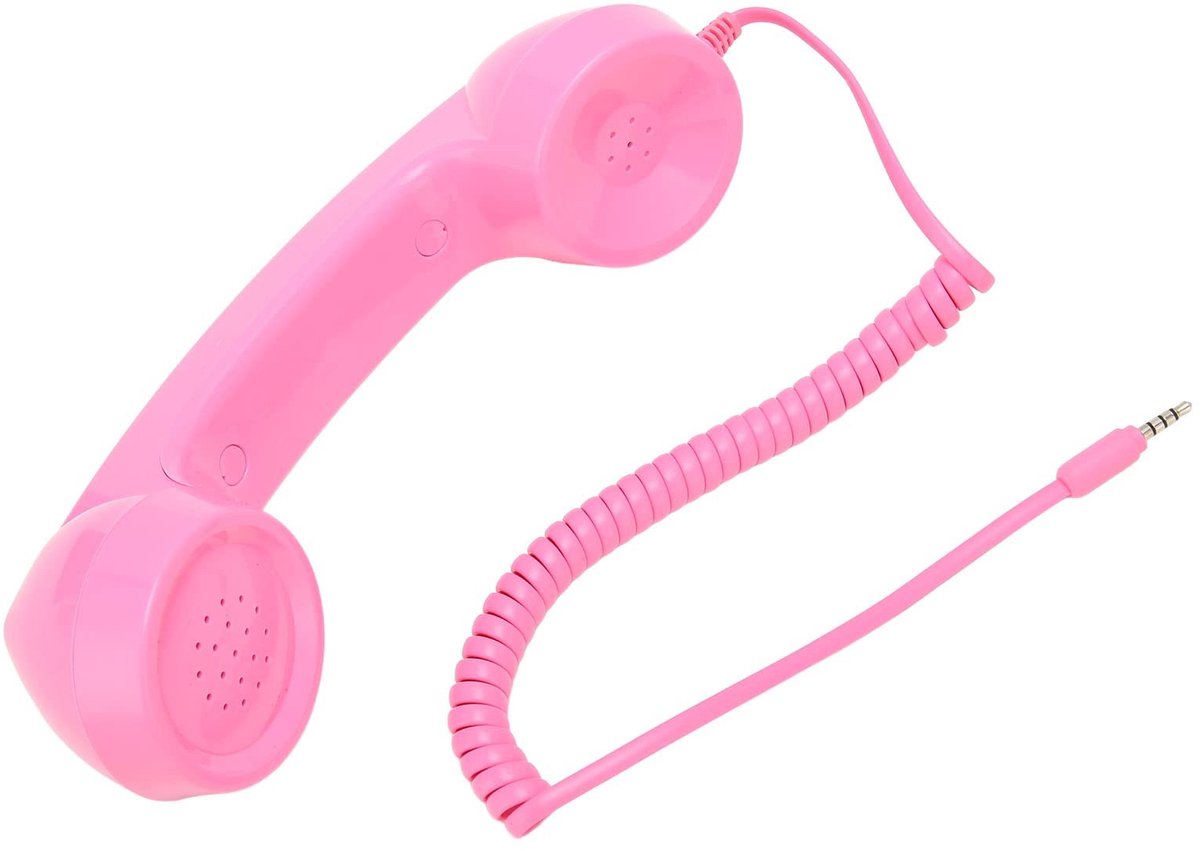 Retro Telefoon Ontvanger - Draagbare Mobiele Ontvanger voor Smartphones - Universeel met 3.5mm Jack (Roze)
