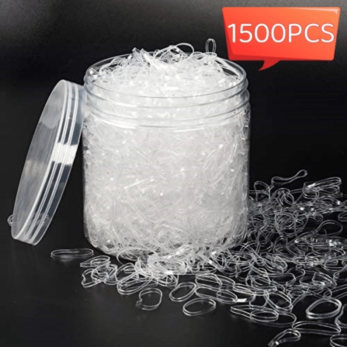 Livé® Haarelastiekjes – 1500 stuks Transparant Mini