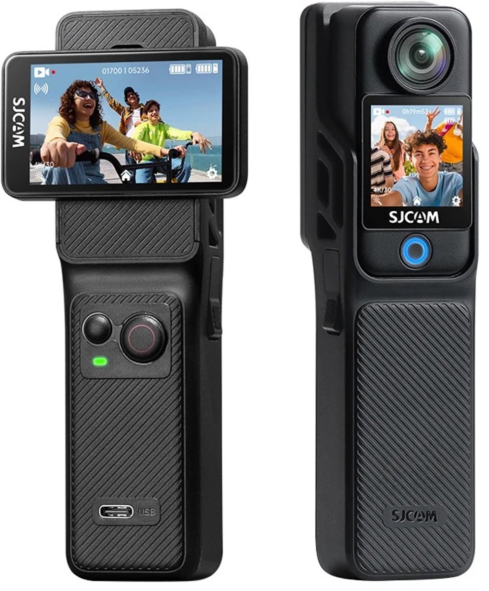 Lifero Vlog Camera - Pocket Camera - Action Camera 4k - Vlogcamera - 2 Accu's - 155° groothoeklens - 128GB opslag - 16MP, 30FPS
