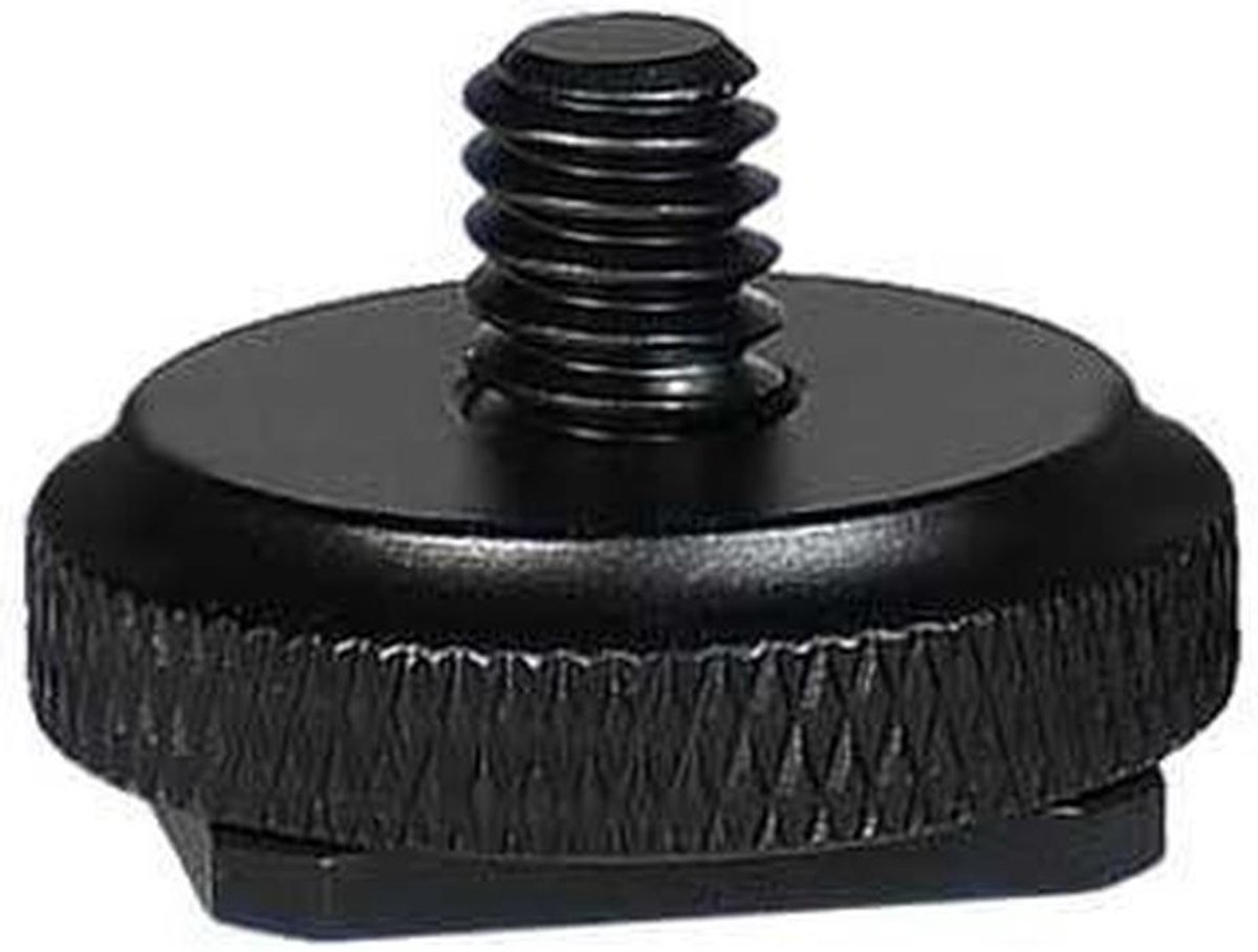 Flitsschoen Adapter - Statief Schroef - Camera Montage - Luchtvaartaluminium - 1/4 Inch - Zwart