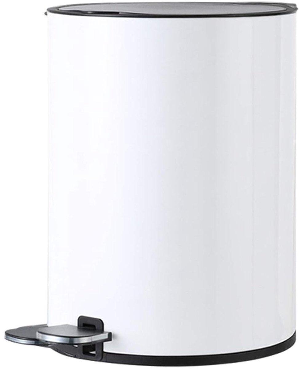 Slanke prullenbak - RVS vuilnisbak - Afval scheiden - Voetbediende deksel - 10 liter - Zwart