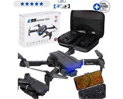 E99 PRO Bestuurbare Drone met Camera en Koffer – RC Drone 720P met Dual Camera, Extra Batterij en 360° Stunts – Opvouwbare Quadcopter met Headless Mode voor Beginners en Gevorderden – Bereik 100 Meter Grafiet Met Ebook