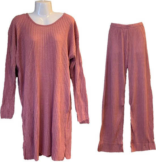 Dames Pyjamaset Roze - L