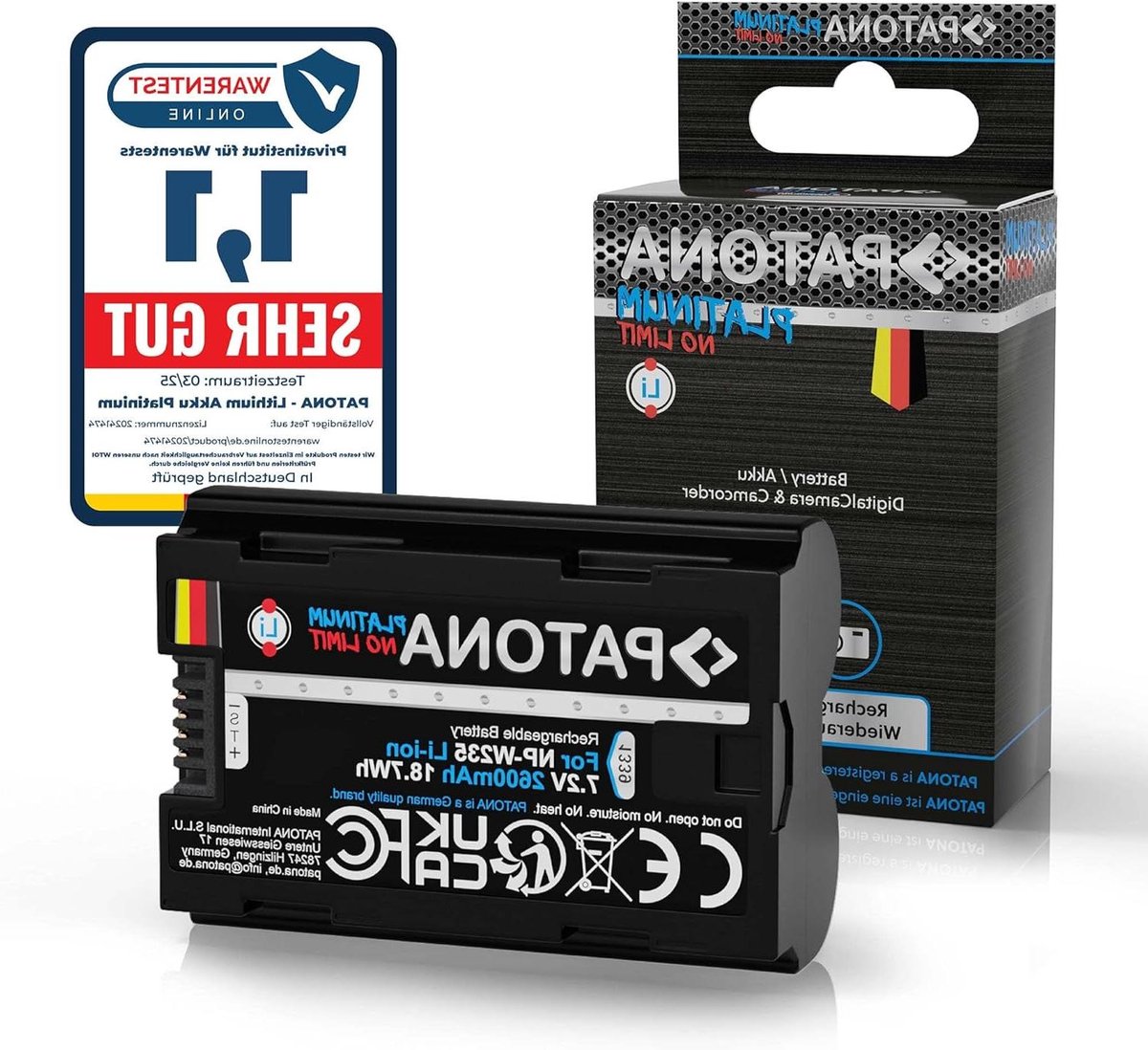 Camera Accu - Reserve Batterij - Lange Fotosessies - Hoge Capaciteit 2600mAh - 1 Lithium ion - Zwart