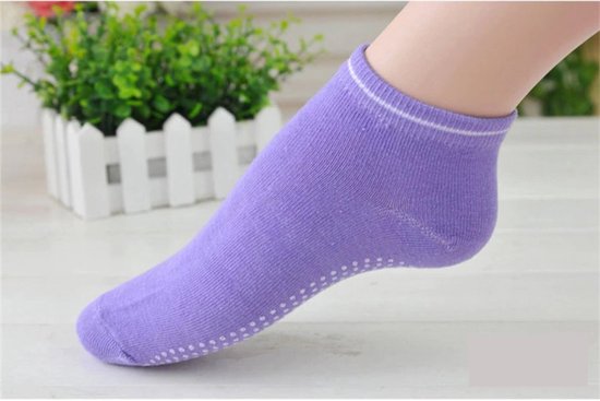 Yogasokken - Sportsokken - Anti slip sokken - Pilates - Teensokken - Gripsokken - Antislip - Fitness socks - Tegen uitglijden - Maat 36-40 - Paars - Jonyx — afbeelding 2