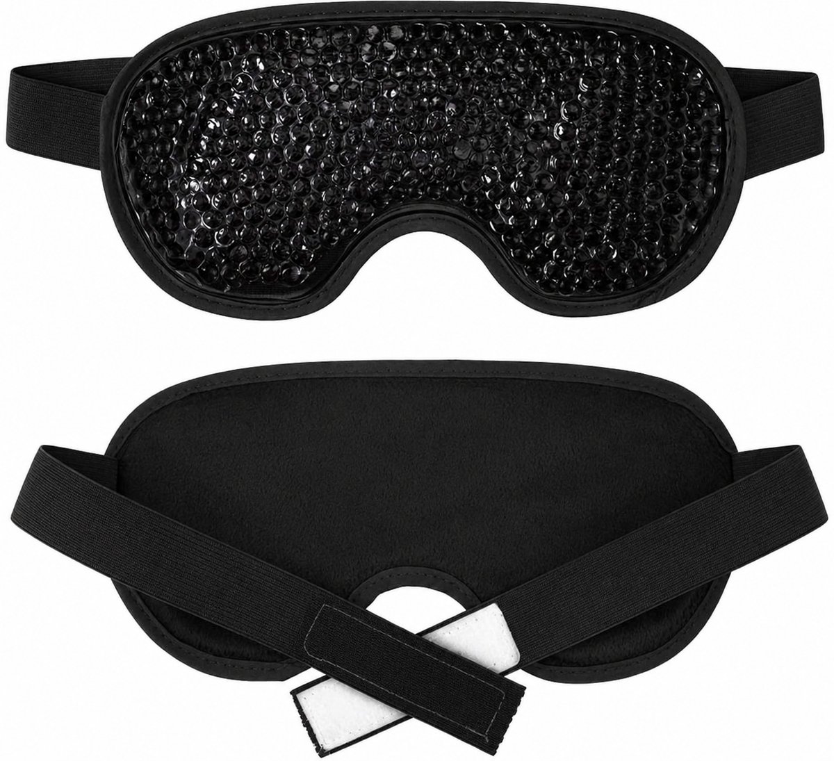 Gel Oogmasker – 2 Stuks – Warm & Koud Kompres – Verkoelend Oogmasker – Verstelbaar – Tegen Wallen, Zwelling & Donkere Kringen – Herbruikbaar – Zwart