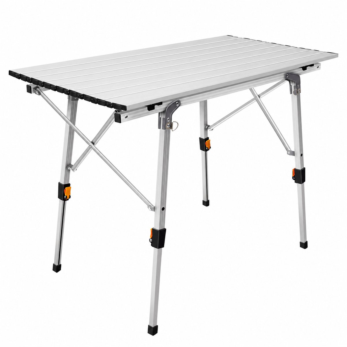 Sello! opvouwbare aluminium campingtafel – lichtgewicht – opbergruimte onder tafel – in hoogte verstelbaar – L90 x B53 x H45/68 cm