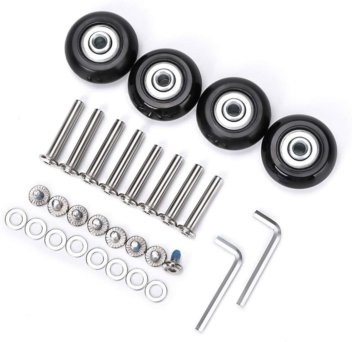 Vervangende Rubber Kofferwielen 40x18mm - Set van 4