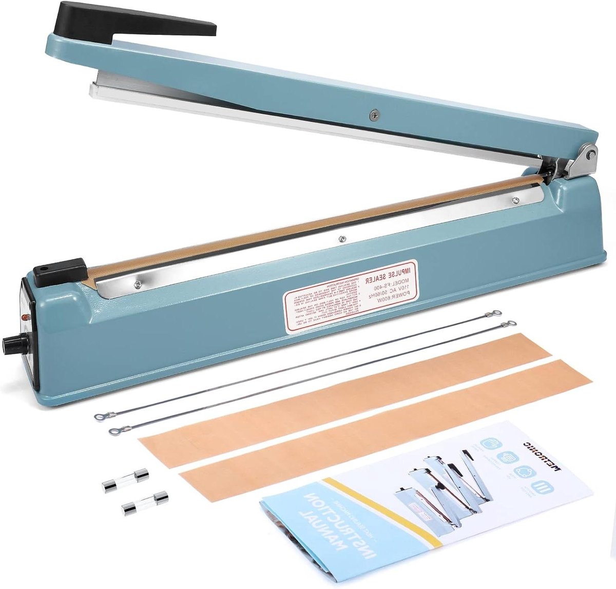 Impuls Verzegelaar - Zakafdichter - Verpakkingen Sluiten - Directe Hitte - 40 cm - Blauw