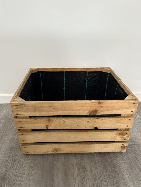 Houten plantenbak 50x40 hoogte 30cm met worteldoek