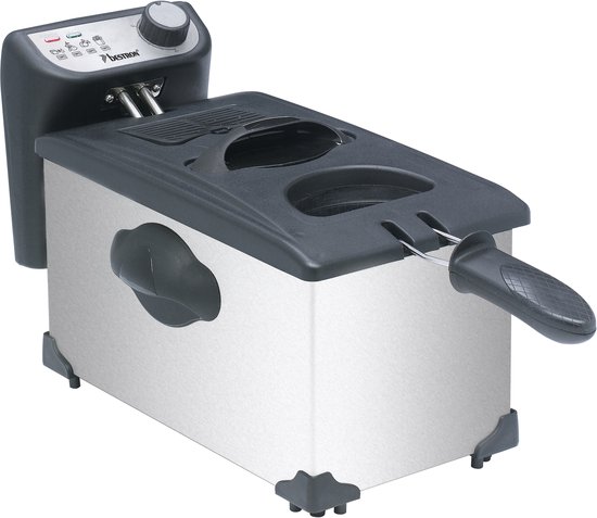 Bestron Frituurpan - AF351 - Friteuse 2200W - 3.5L inhoud - Coolzone-technologie - Kijkvenster - RVS - 5 jaar garantie - WK