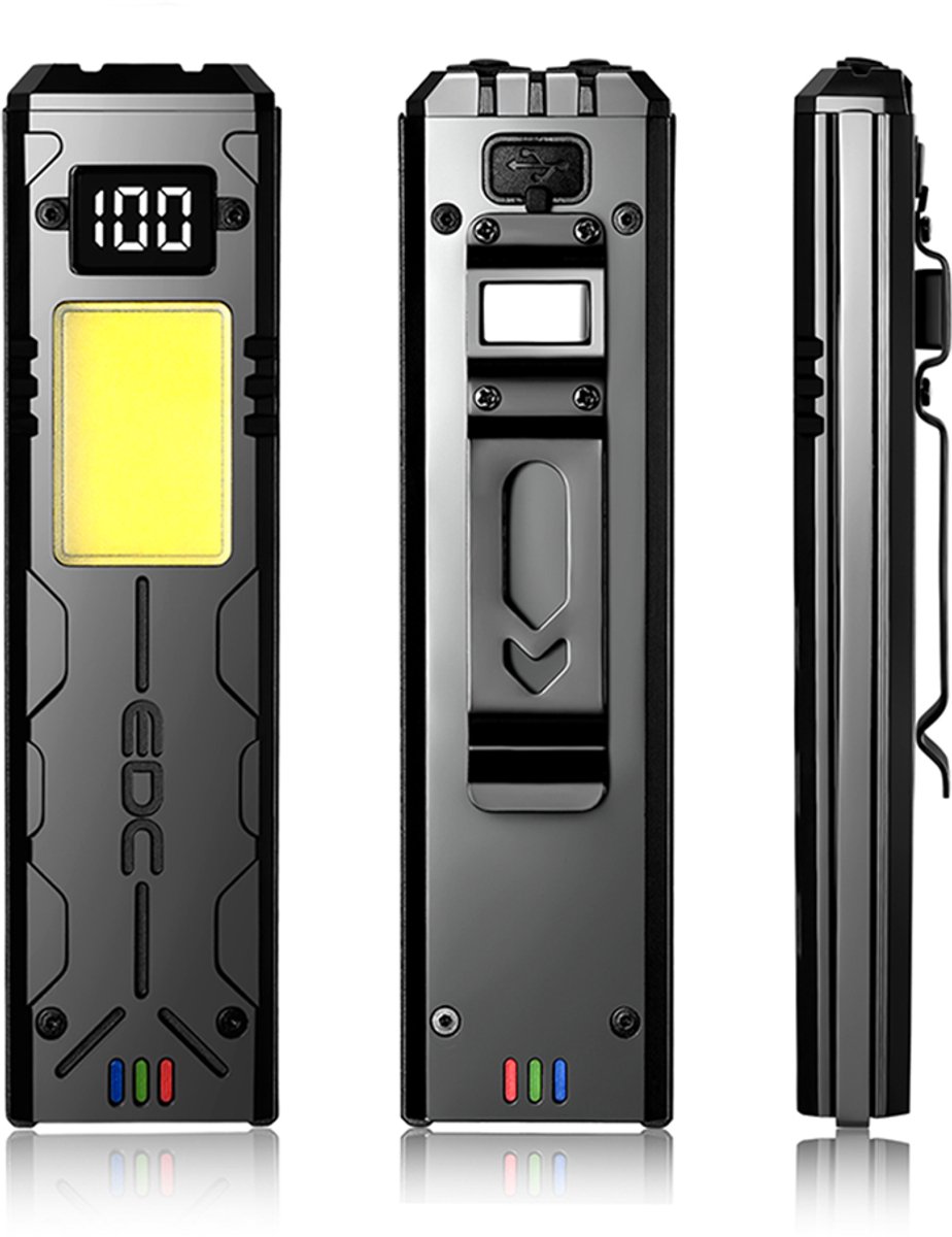 LYNEXA® DC01 - Zaklamp - LED Oplaadbaar 2400 Lumen - Krachtige Militaire Zaklamp - Ideaal voor Noodpakket - IP65 Waterdicht - 400m Bereik - Tactische EDC Zaklamp