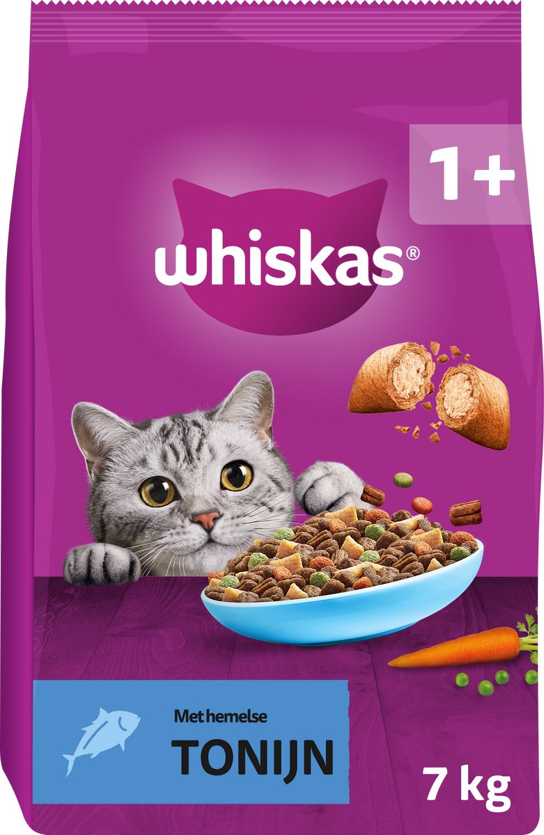 Whiskas 1+ Kattenbrokken - Tonijn - zak 1 x 7 kg