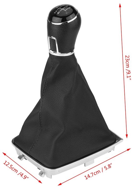 Allecto - Versnellingspookknop - 5 versnellingen - Inclusief gaiter - Geschikt voor Golf 7 MK7 - Auto accessoires - Model 2013-2017 van Merkloos — afbeelding 5