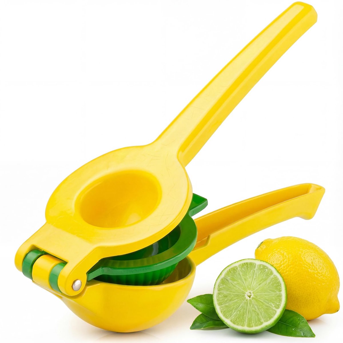 2-in-1 Citruspers – citruspers handmatig – handpers - 22,3 x 7,5 cm – Aluminiumlegering – Geel