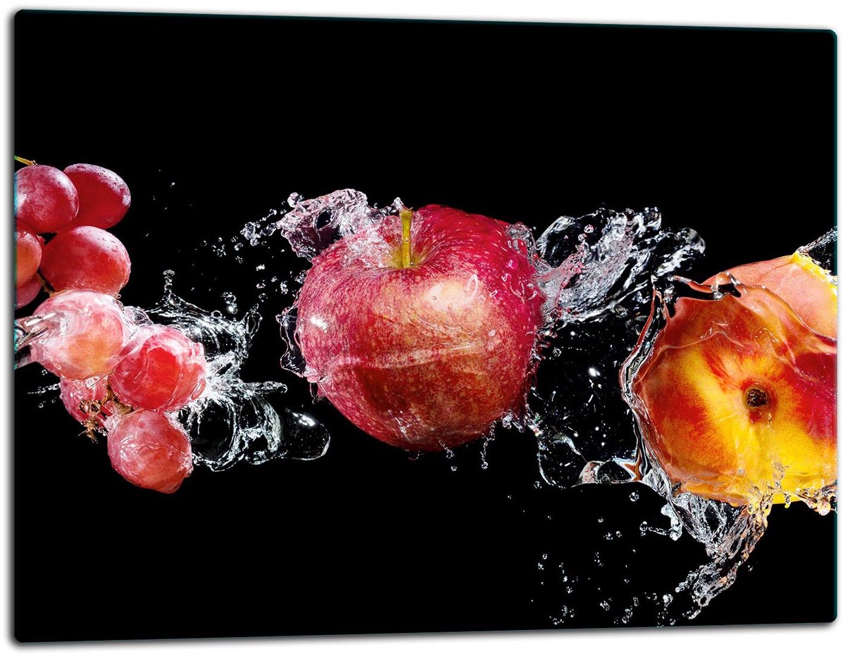 TMK ArtDeko - Glazen Snijplank - 52x40 cm - Inductie - Fruitmotief