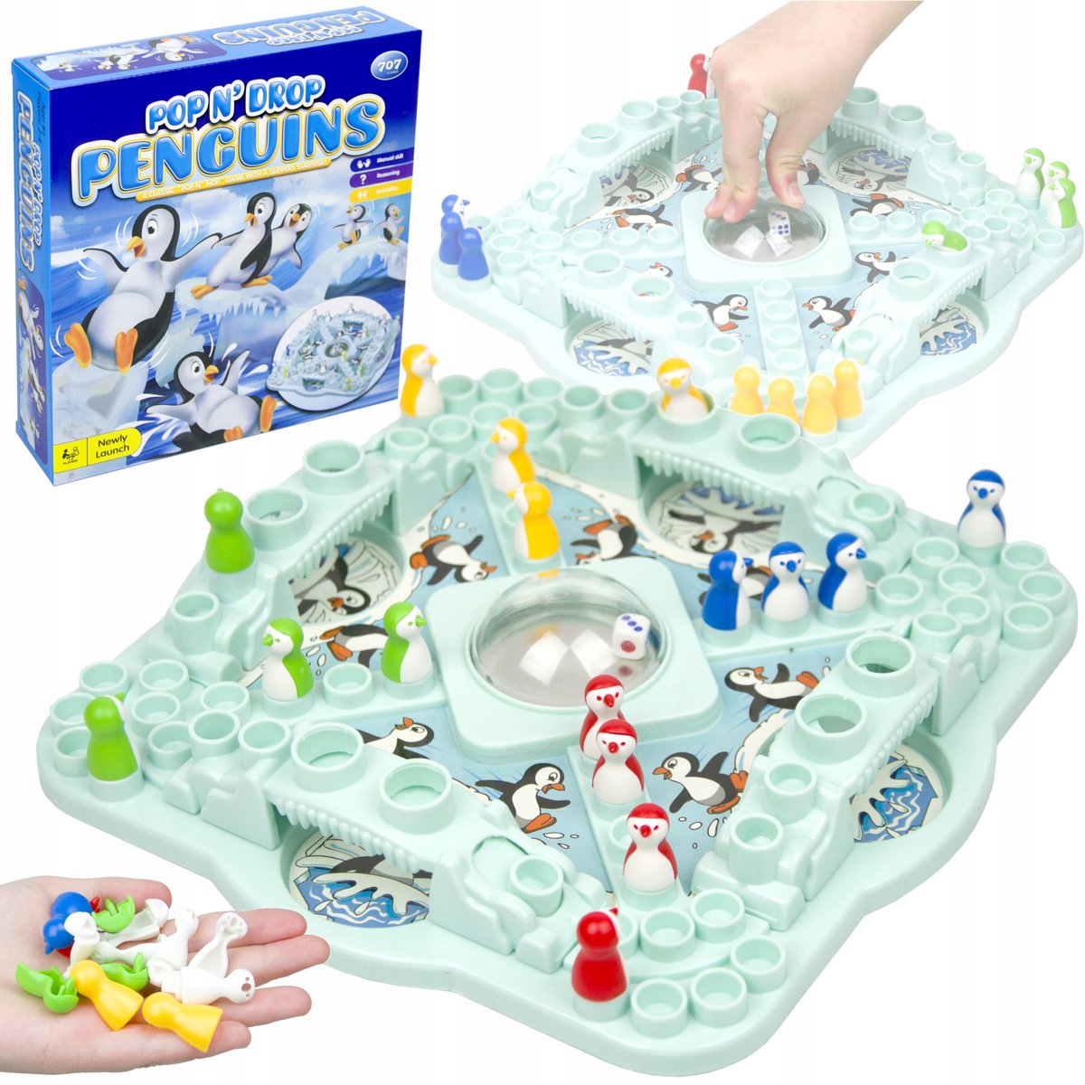 Familie pinguin ijs bordspel - Pinguïn Race spel - Pop en Drop - Ijsberg - Speelgoed
