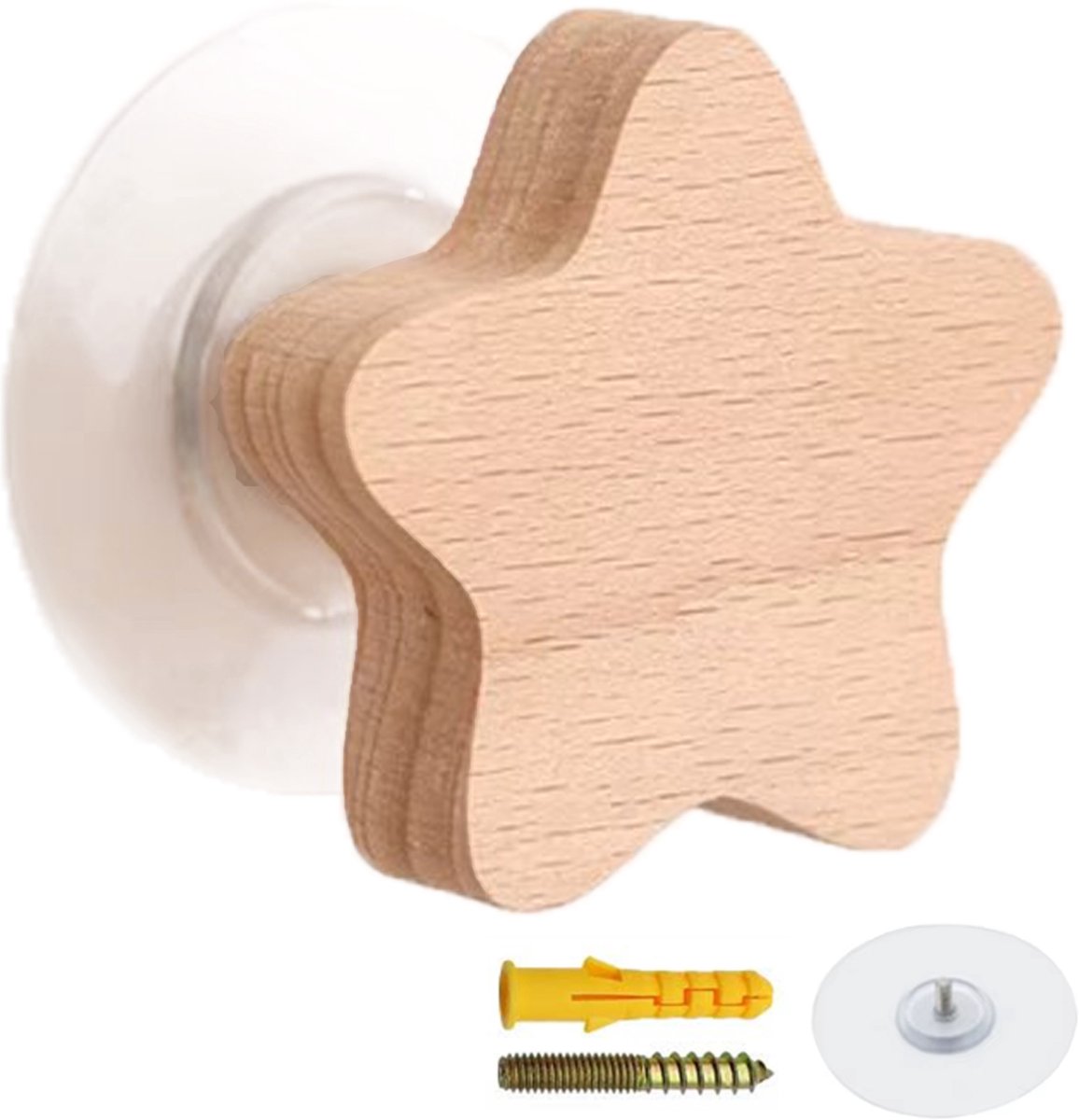 SMX Design - Decoratieve Wandhaak - Ster - Houten Kledinghanger - Voor Kinderen