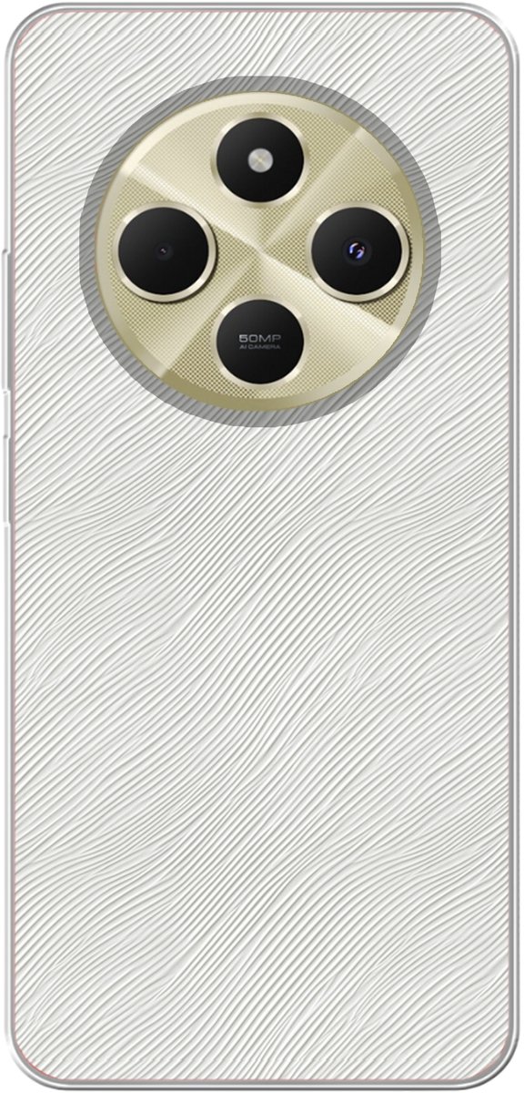 Telefoonhoesje Geschikt voor Xiaomi Geschikt voor Redmi 14C hoesje - Golven - Ribbels - Wit - Siliconen Telefoonhoesje Telefoonhoesje