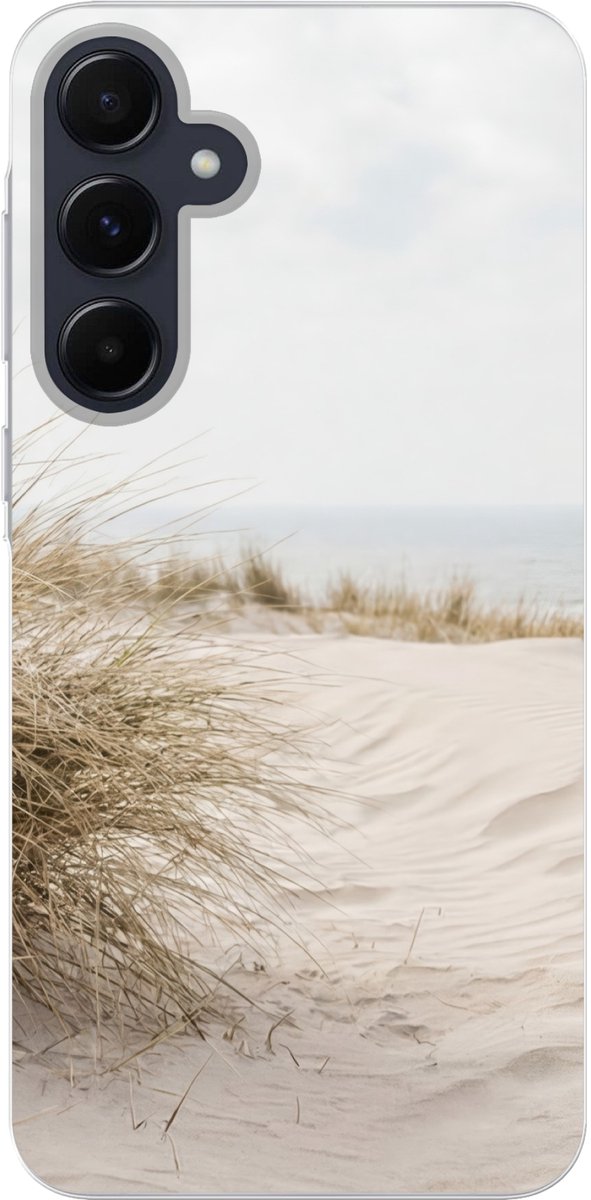 Telefoonhoesje Geschikt voor Samsung Galaxy A55 hoesje - Wolken - Duinlandschap - Zand - Siliconen Telefoonhoesje Telefoonhoesje