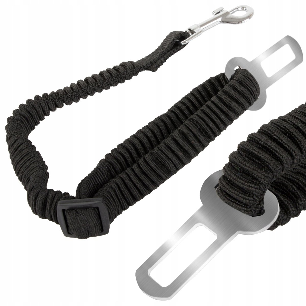 OUYAYING - Autogordel Voor Honden - Elastische Hondenriem - Zwart - Regelbare Lengte