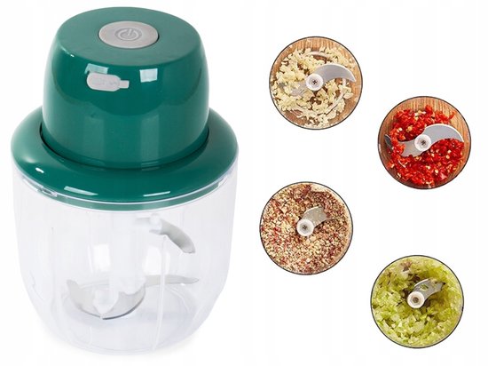 Mini Hakmolen met roerder - Mini Blender - Mini Foodprocessor- Hakmolen Electrisch - 5 RVS messen - Waterbestendig - Antislip - Draadloos van VERK GROUP — afbeelding 4