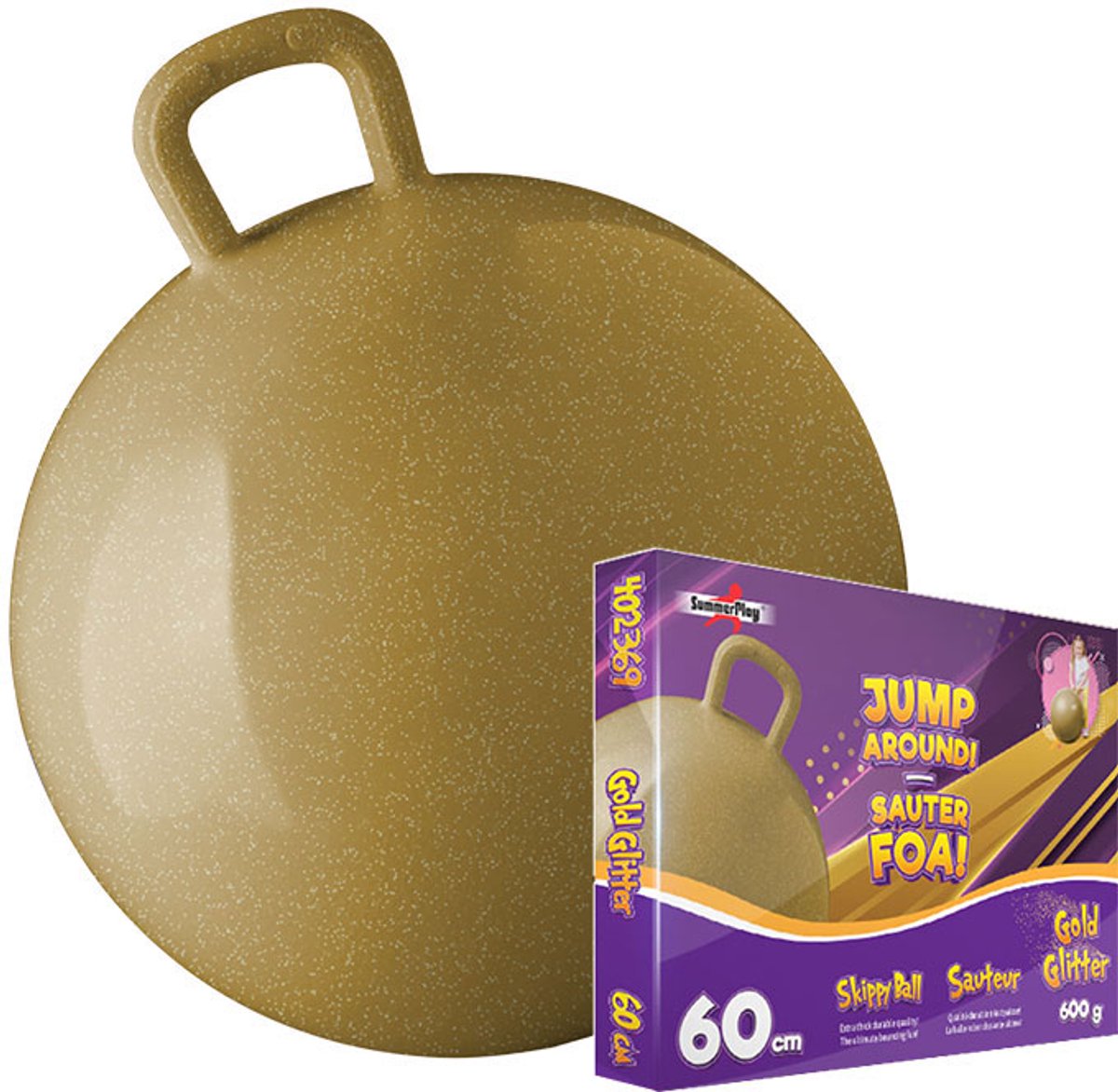 Skippybal gold glitter 60 cm