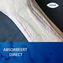 TENA Discreet Extra verband met paarse lijnen en de tekst 'ABSORBEERT DIRECT'.