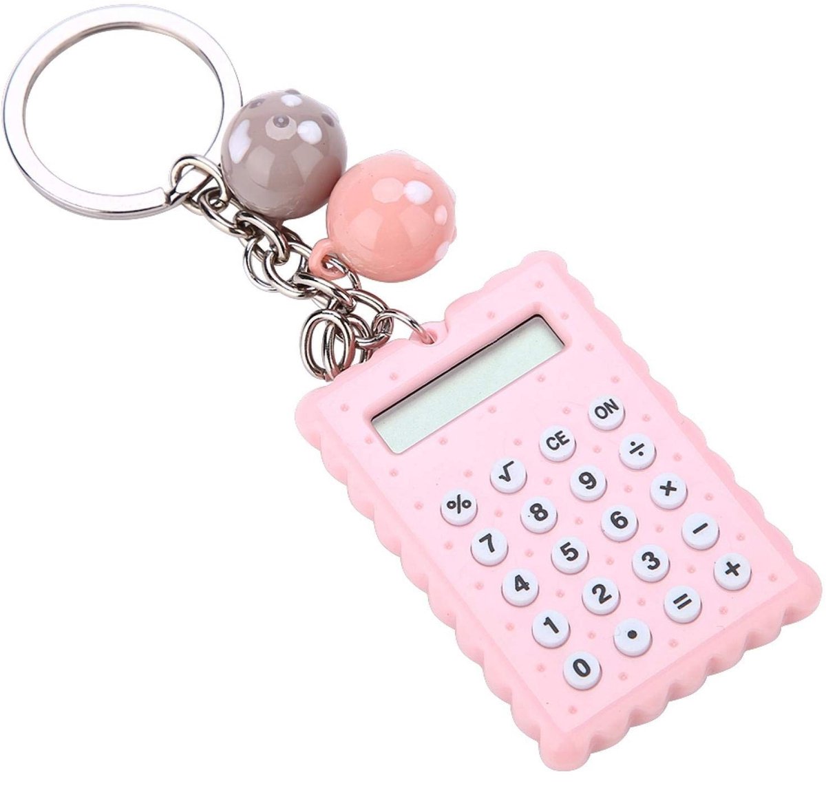 Golden crown - Sleutelhanger Rekenmachine - Pocket Calculator - Creatief Ontwerp - Roze - Draagbaar en Handig - Geschikt voor Kinderen en Studenten