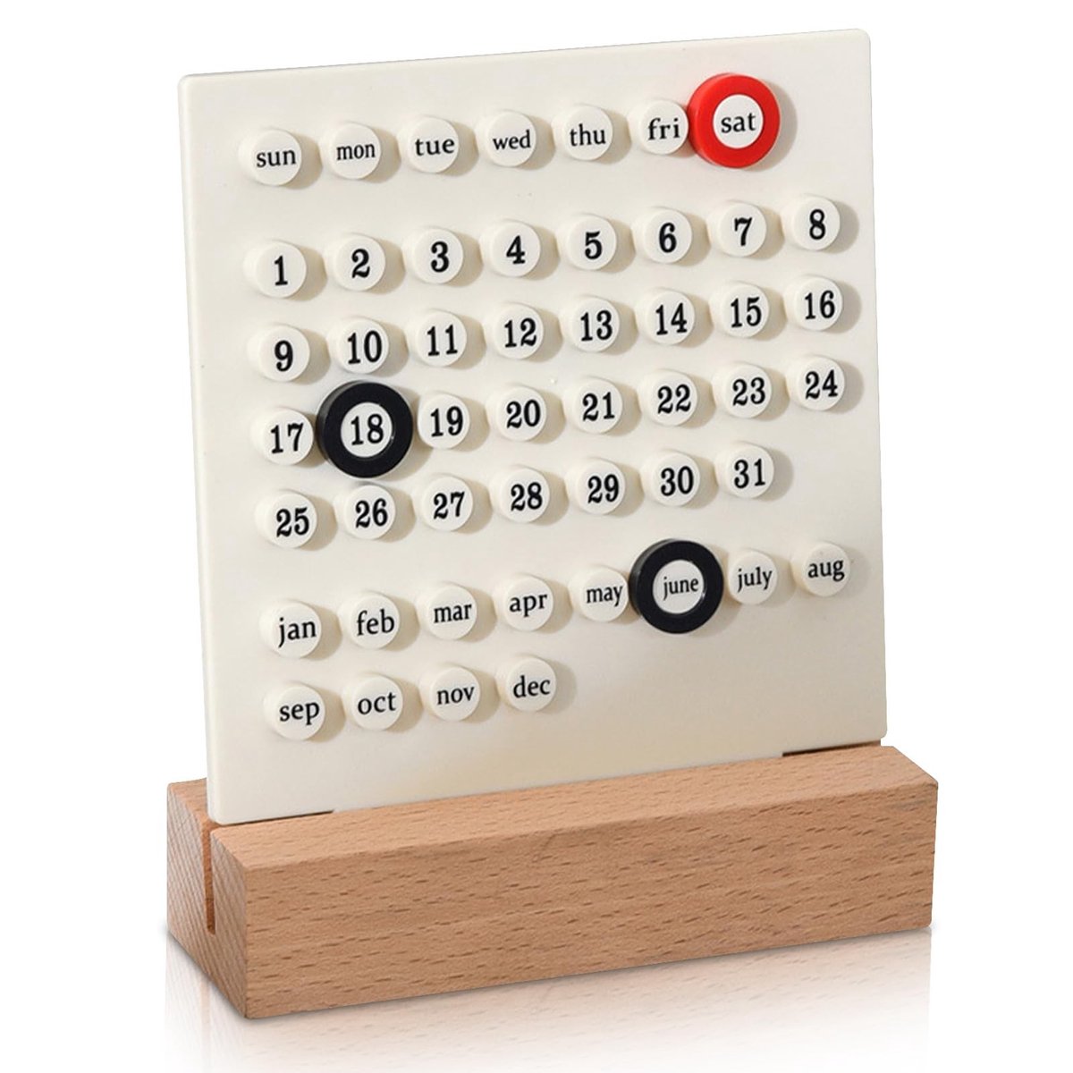 Golden crown - Handmatige Instelling Desktop Perpetual Calendar - Bureaukalender - Wit - Planner - Decoratief - Geschikt voor Thuis en Kantoor