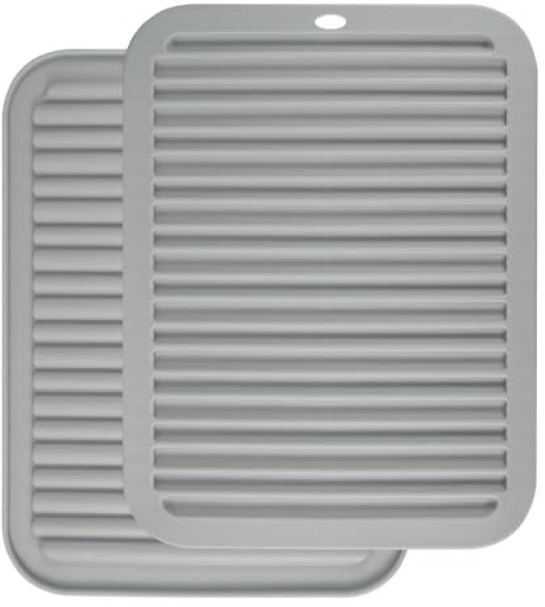 2-delige hittebestendige siliconen onderzetters - 30x23 cm - geschikt voor hete pannen, potten en bakplaten - antislip, vaatwasserbestendig - grijs