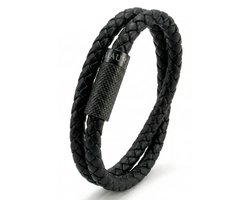 Leren wikkelarmband Mauro Vinci Tico - 19,5cm lengte lederen armbanden met geschenkverpakking.