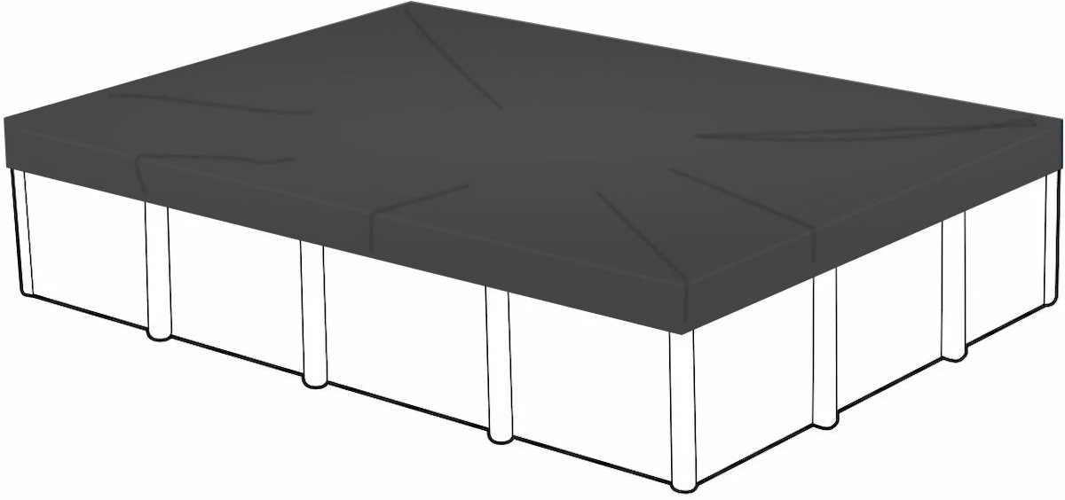 Afdekzeil rechthoekig zwembad 1000 x 500cm (zeilmaat 1060 x 560)