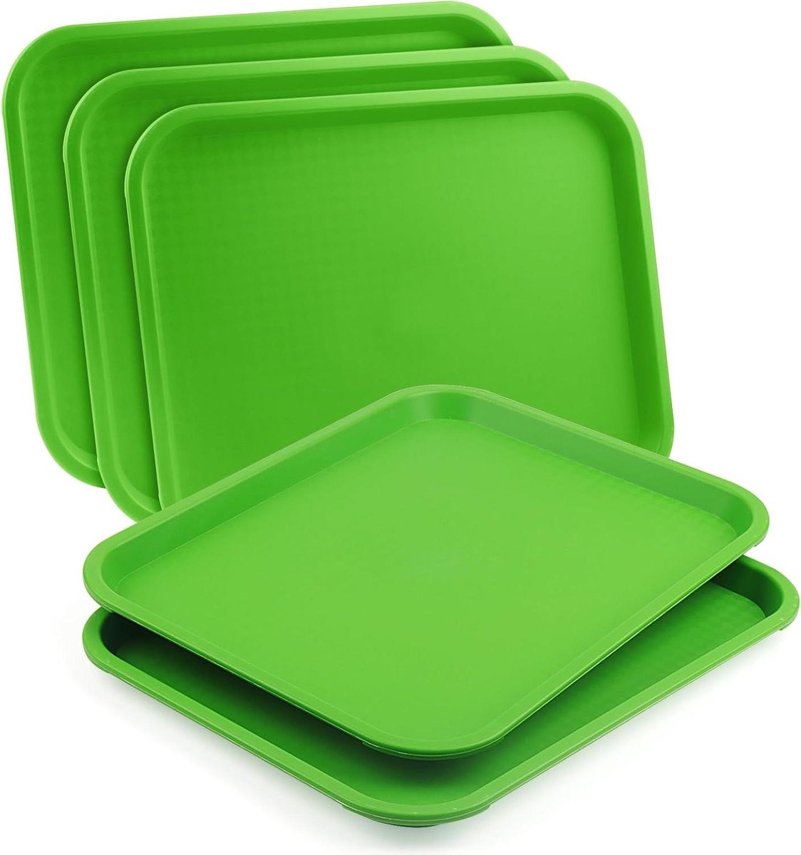 Plastic Dienbladen - Fastfood Trays - Eten Serveren - Verhoogd Ontwerp - 35 x 27 cm - Groen