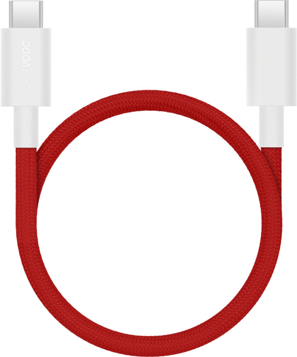 OnePlus SUPERVOOC USB-C naar USB-C Kabel Magnetic - 10A, PD 100W Max - 120cm - Rood