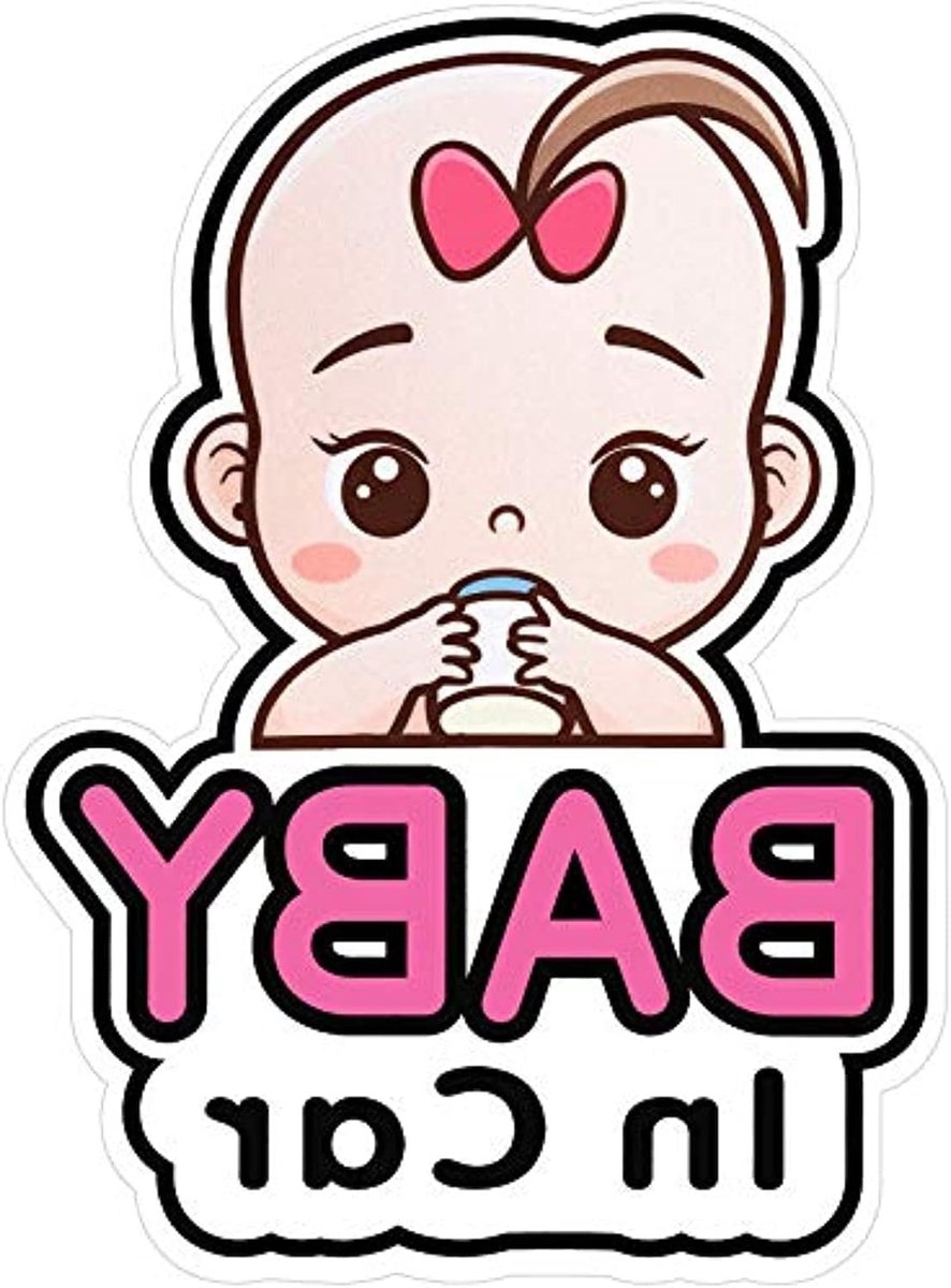 2 Stuks Baby in de Auto Stickers - Veiligheidssignaal voor Kinderen, Verwijderbare Communicatie Sticker, Schattige Raamstickers voor Auto's