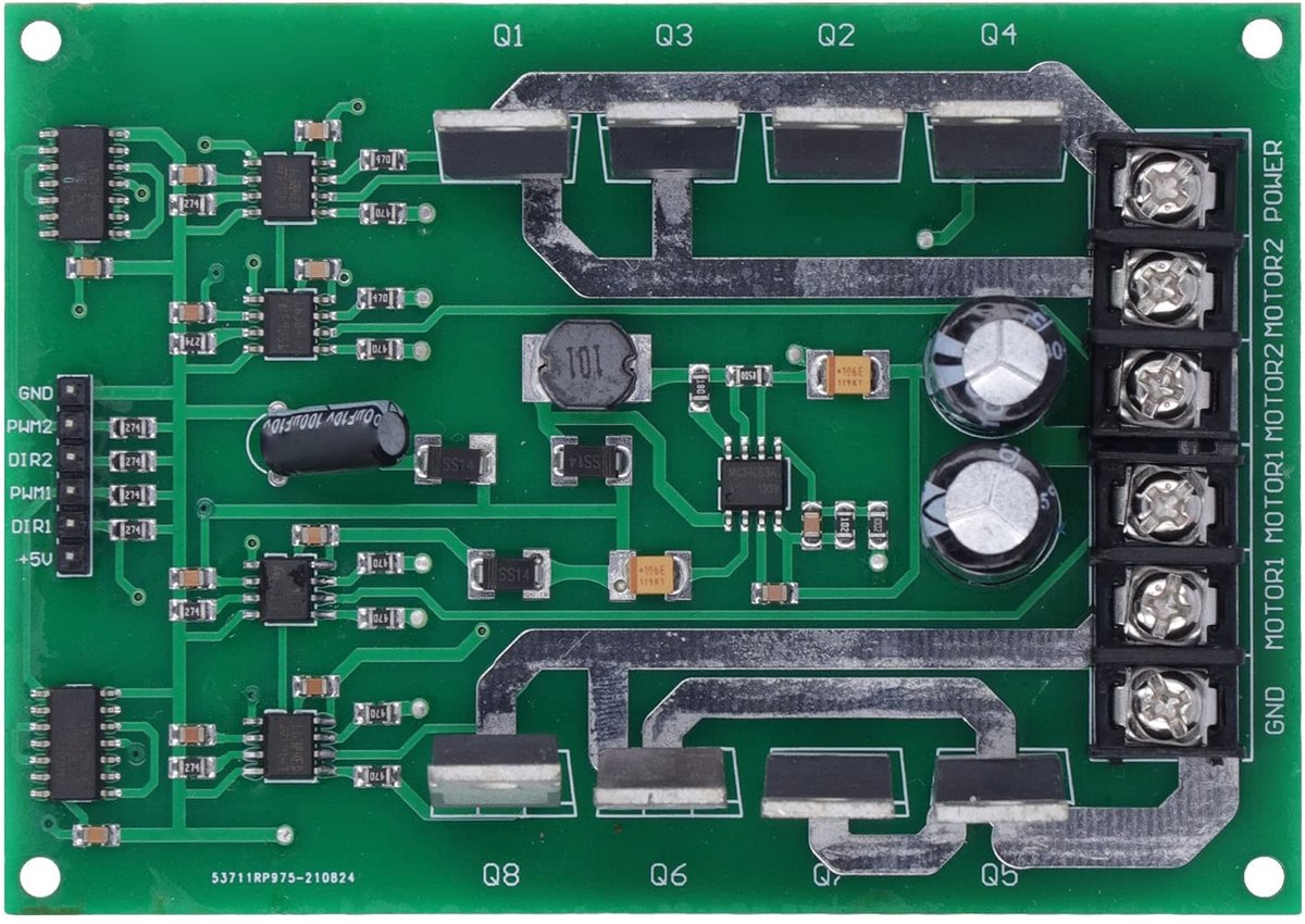 aladdien - Dual DC Motor Driver Module - H-Bridge Motor Control - Industrieel met remfunctie - 3~36V 15A - Efficiënte motorsturing - Geschikt voor d..