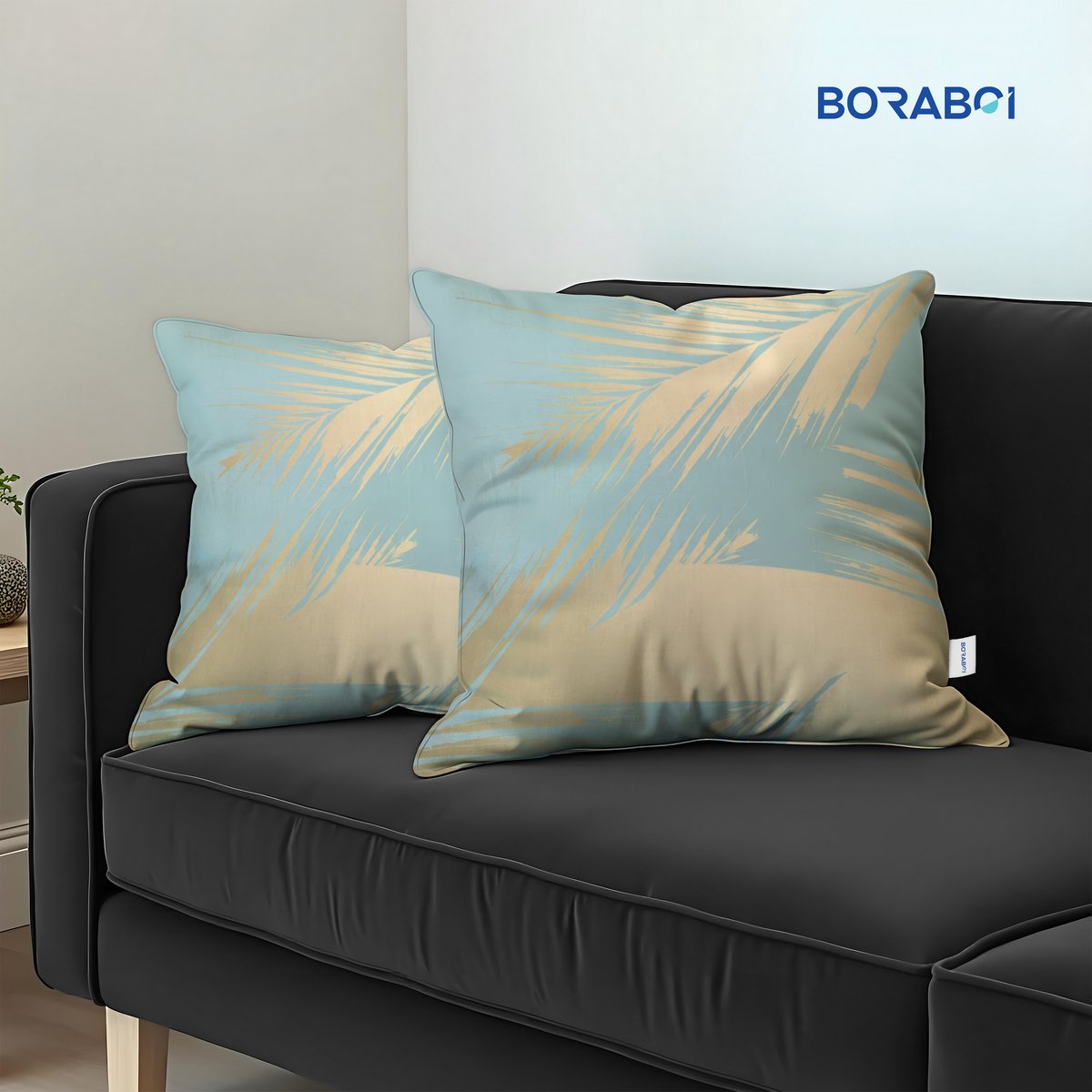 Boraboi Luxe Decoratieve Kussenhoezen set van 2 , Zachte Suède Touch 50x50cm -(Groen,Goud)