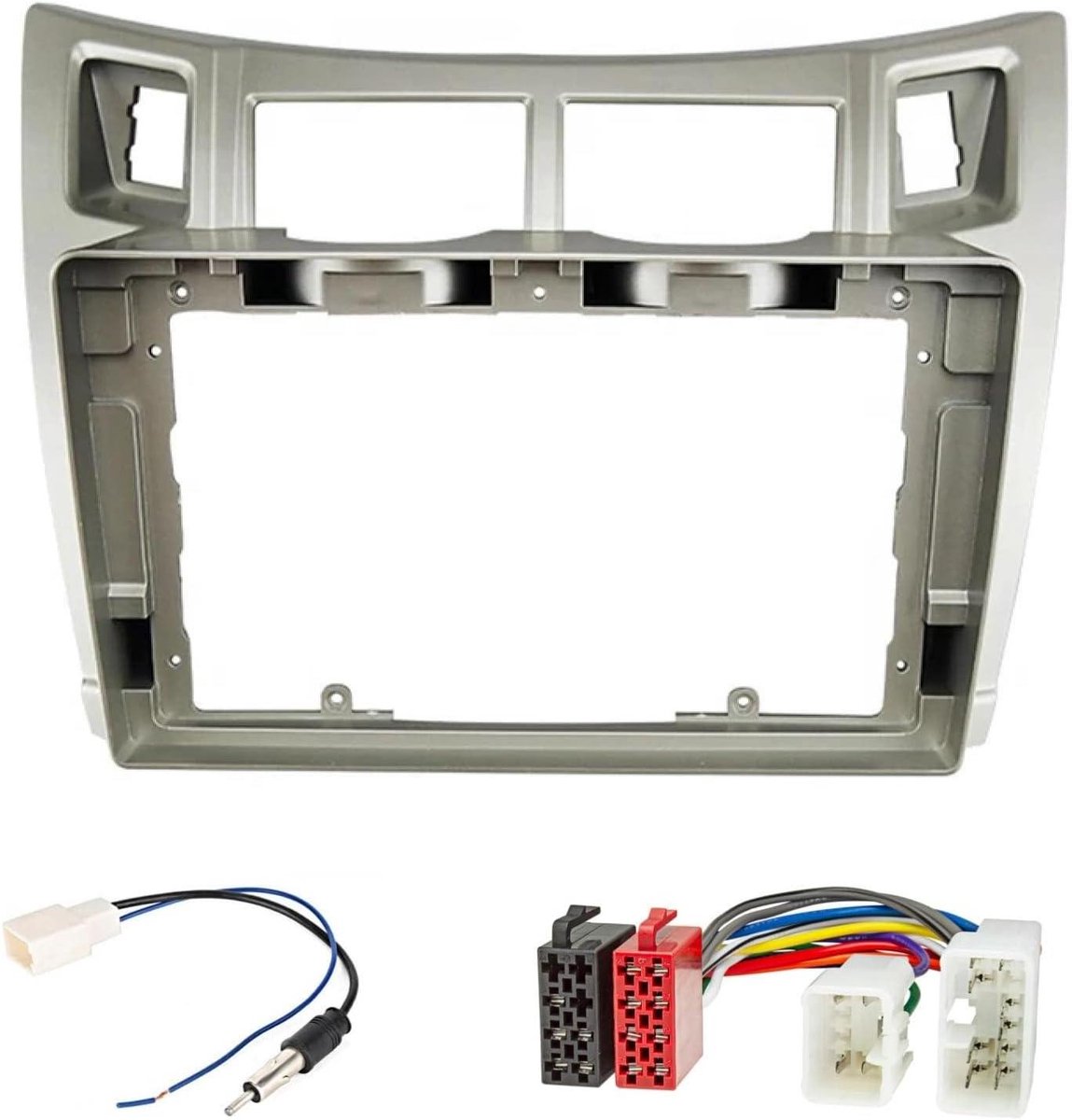 Radio Paneel Kit - Inbouwframe Dashboard - Autoradio Monteren - Precisie Pasvorm - 9 inch 230x130 mm - Zilver Grijs